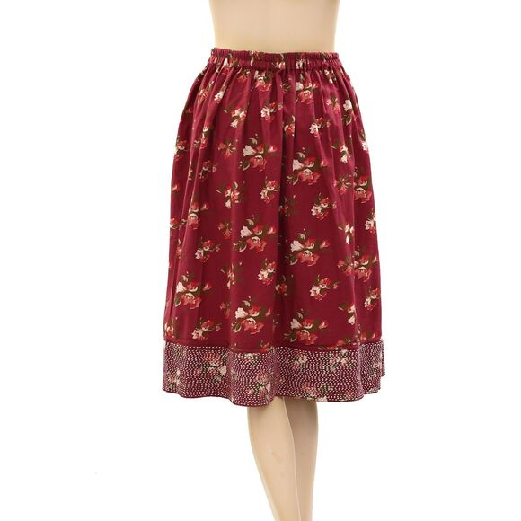 Ulla Johnson Floral Printed Midi Skirt High Waisted Pull-on Swing Flowy M 270474 - Picture 3 of 5